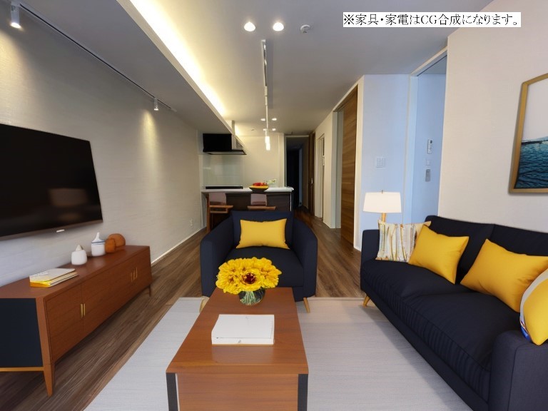 居室・リビング　※家具家電はAIで合成したホームステージング画像です