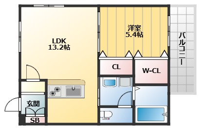 吹田市元町のマンションの間取り