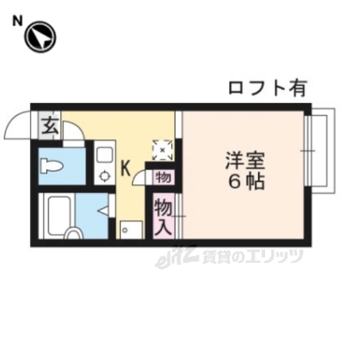 大津市雄琴北のアパートの間取り