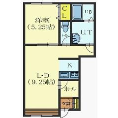 函館市栄町のアパートの間取り