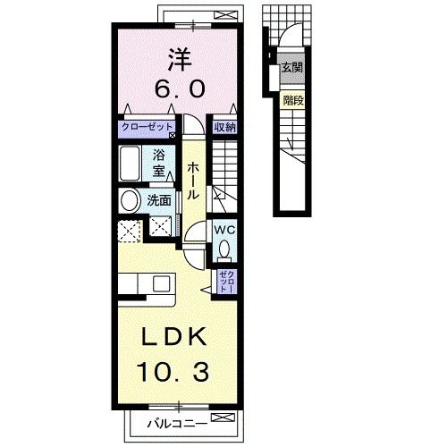 二戸市石切所のアパートの間取り