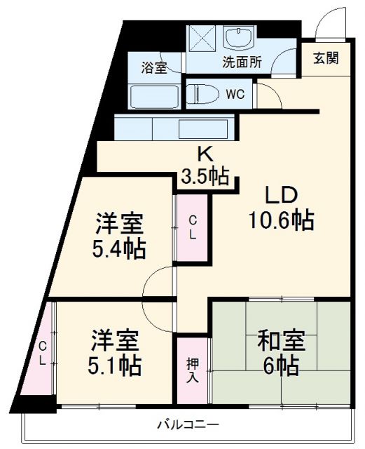 名古屋市中川区荒江町のマンションの間取り