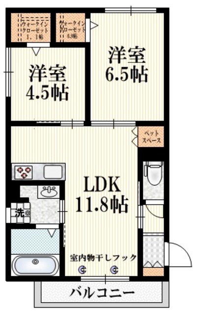 杉並区阿佐谷北のマンションの間取り