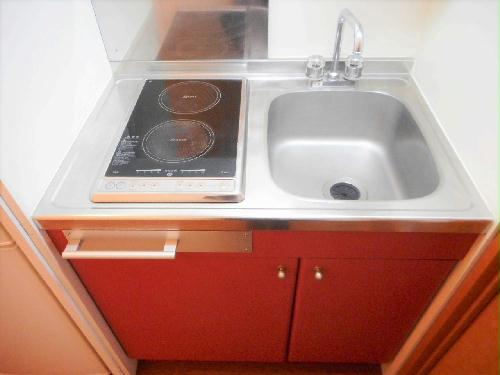 キッチン　2口の電気コンロまたはIHコンロとなります