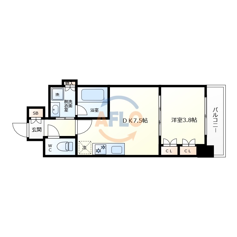 大阪市阿倍野区昭和町のマンションの間取り