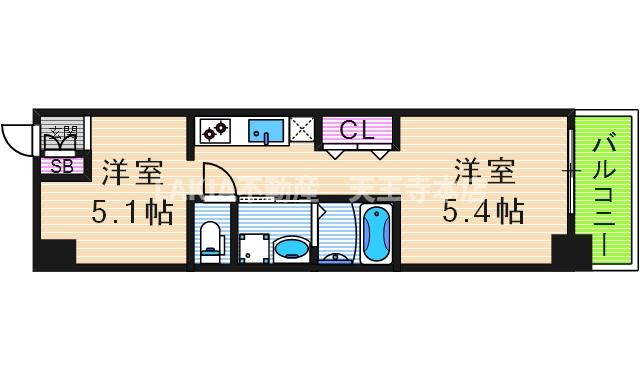 クレンツロジェ天王寺南の間取り