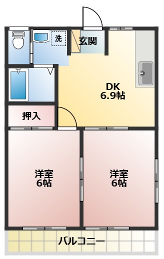 馬上免ハイツの間取り