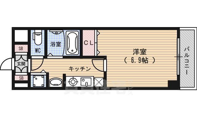 ライジングコート京都西院フロンティア2の間取り