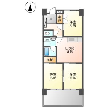 名古屋市中区金山のマンションの間取り