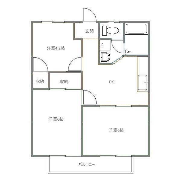 菊川市下平川のアパートの間取り