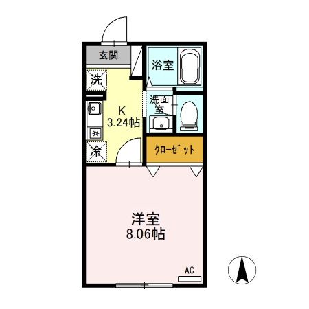 妙高市高柳のアパートの間取り