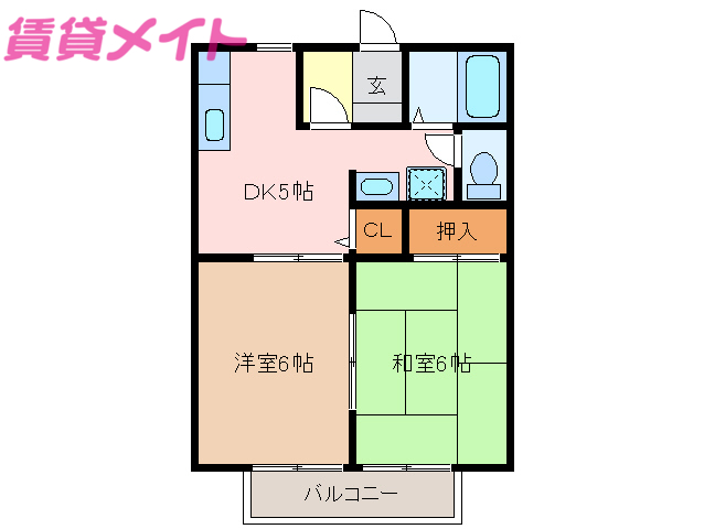 多気郡明和町大字上村のアパートの間取り