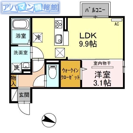 【新潟市西区寺尾上のアパートの間取り】