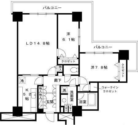 パシフィックロイヤルコートみなとみらいオーシャンタワーの間取り