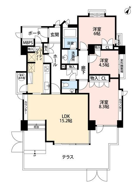 目黒区中根のマンションの間取り