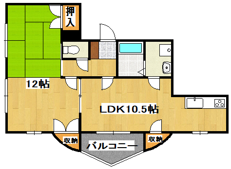 加古川市野口町良野のマンションの間取り