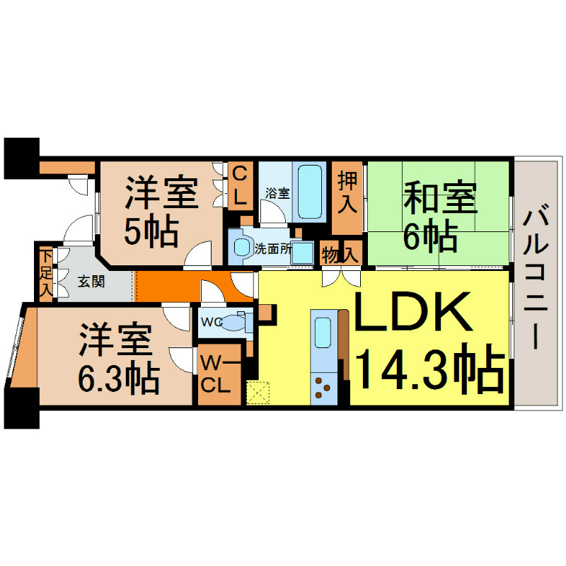 【グランカーサ上前津の間取り】