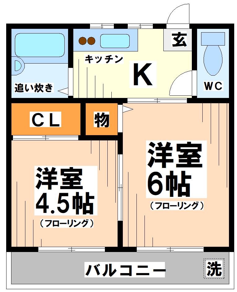 調布市東つつじケ丘のマンションの間取り