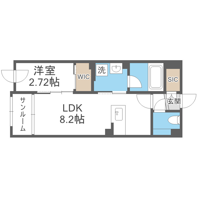 札幌市豊平区豊平一条のマンションの間取り