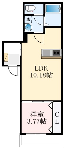 堺市北区常磐町のアパートの間取り