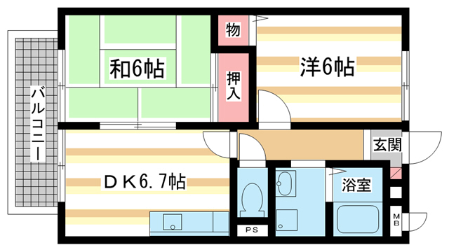 木津川市兜台のアパートの間取り