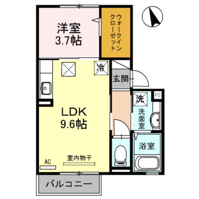 和歌山市毛見のアパートの間取り