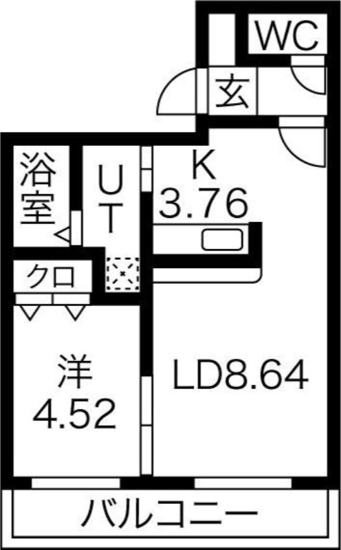 札幌市中央区宮の森一条のマンションの間取り