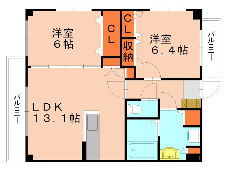 糟屋郡篠栗町庄のマンションの間取り