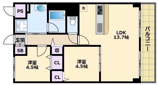 仮称)西宮市・南様マンションの間取り