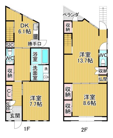 新甲陽町住宅の間取り