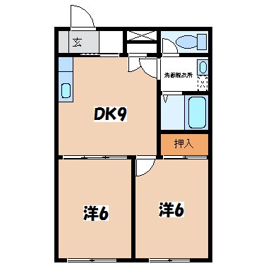 松本市梓川倭のマンションの間取り