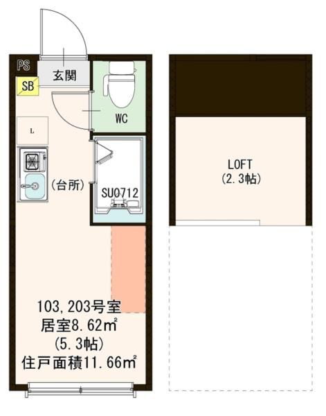 江東区東陽のアパートの間取り