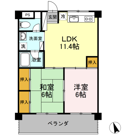 テラスヴェルデAの間取り