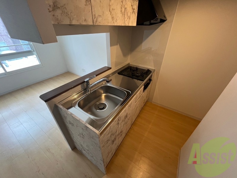 キッチン　２口システムキッチンなので、すぐお料理に使えます！