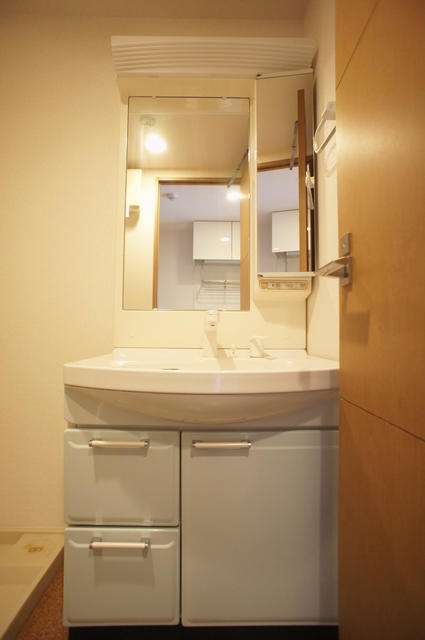 洗面設備　洗面台は洗髪洗面化粧台タイプ！おでかけ準備もラクラク☆