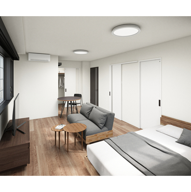 居室・リビング　２０７号室リノベーションパース画像です。