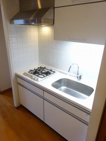 キッチン　2口コンロのシステムキッチン。