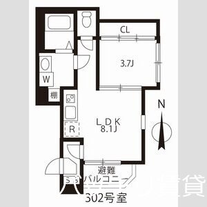名鉄名古屋本線 呼続駅 徒歩8分 3階建 築9年の間取り写真