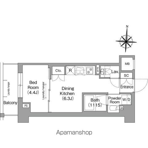 ウエリスアーバン住吉EASTの間取り写真