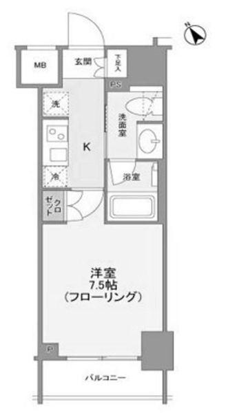 ＪＲ山手線 新橋駅 徒歩6分 13階建 築7年の間取り写真