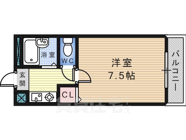 ＪＲ阪和線 百舌鳥駅 徒歩3分 4階建 築31年の間取り写真