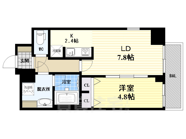 地下鉄鶴舞線 丸の内駅 徒歩1分 15階建 築8年の間取り写真