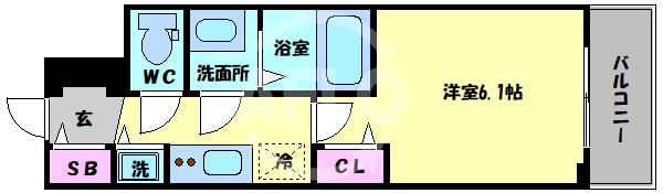 プレサンスOSAKA DOMECITY ワンダーの間取り写真