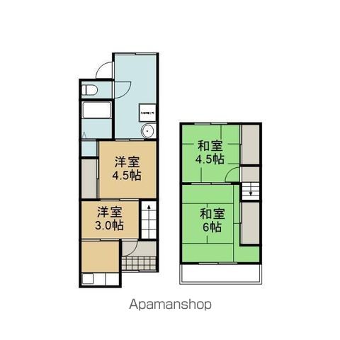 紫竹栗栖町藤原貸家の間取り写真