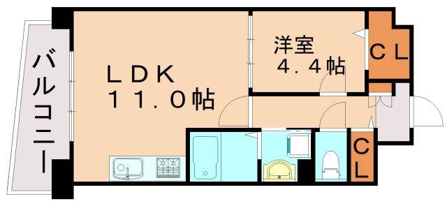ＪＲ鹿児島本線 竹下駅 徒歩10分 10階建 築9年の間取り写真