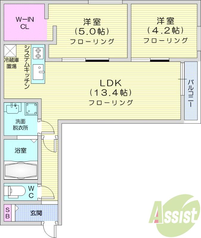 地下鉄東豊線 環状通東駅 徒歩2分 4階建 新築の間取り写真
