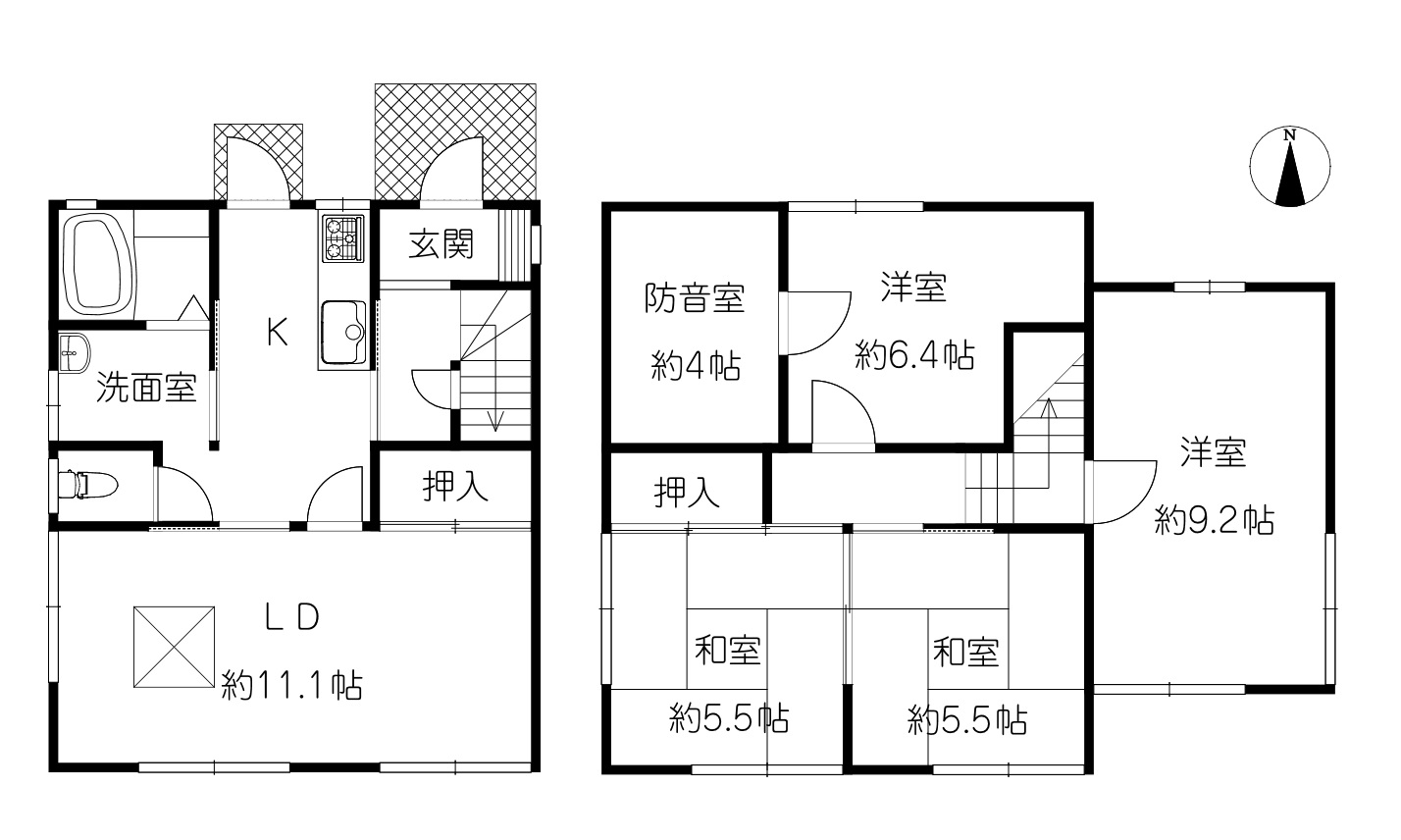 【天川原町貸住宅の間取り】