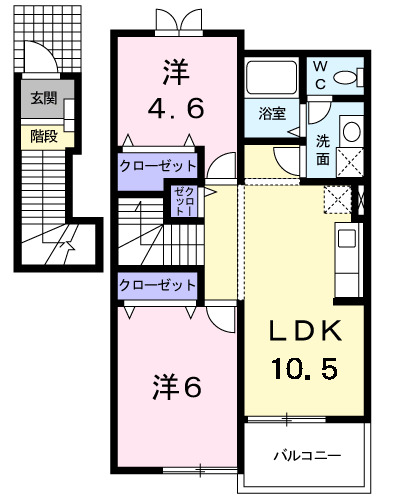 遠賀郡水巻町杁のアパートの間取り