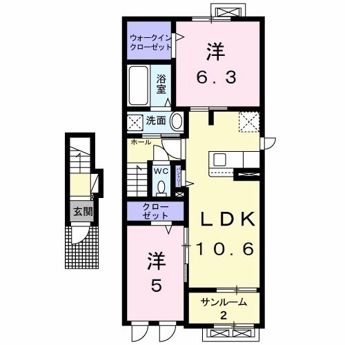 フロンティア　長田Iの間取り