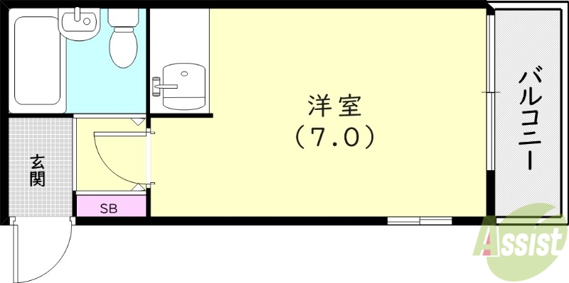 【西宮市広田町のマンションの間取り】